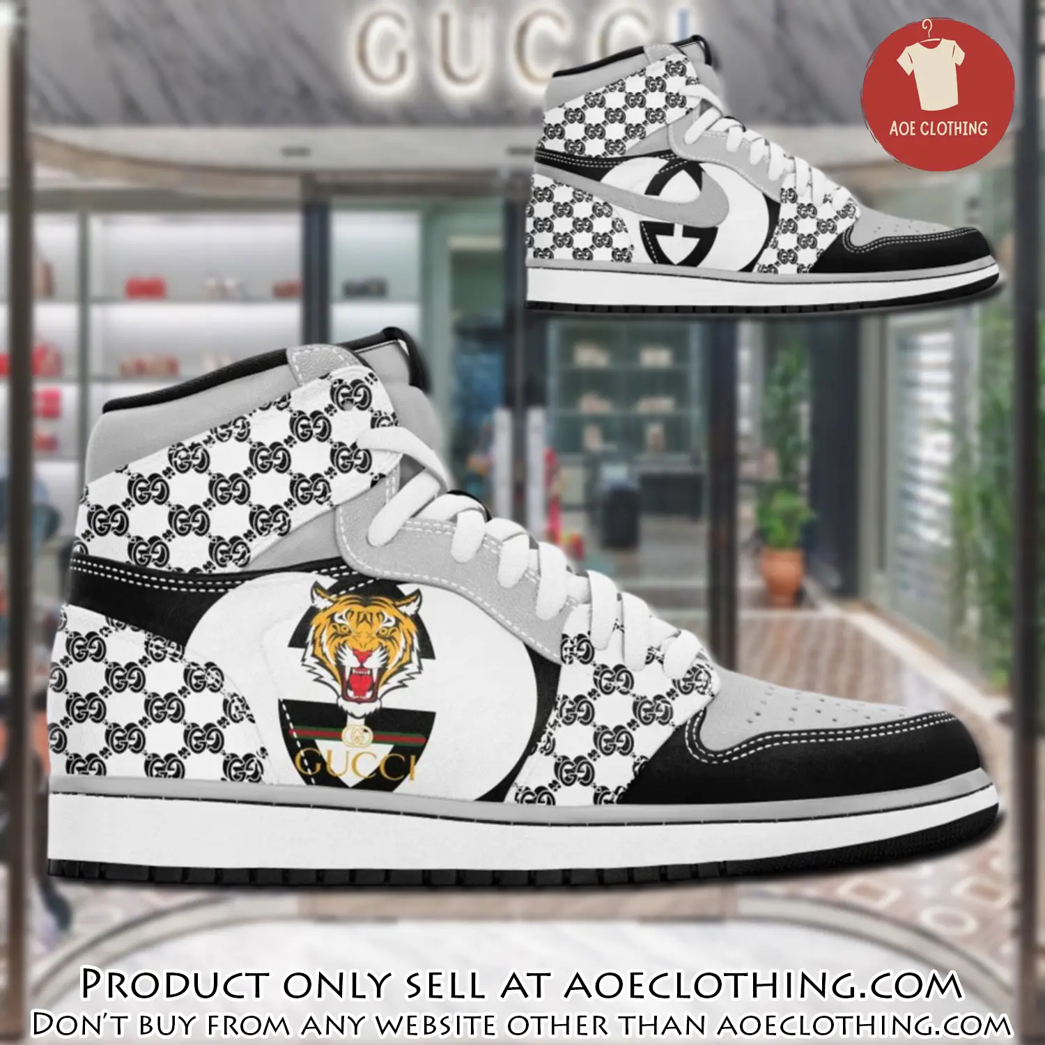 Gucci white tiger luxury brand high air jordan sneaker shoes aoe0425896